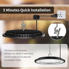 SOUTHLEVY 6 Pack UFO 200W LED High Bay Light,5000K,28,000LM, 5 ft Cable with US Plug UL Certified Plug, IP65 Commercial Warehouse Area Light for Wet Location Area, Workshop, Garage