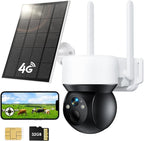 YOTON 4G LTE Solar Outdoor Security Camera Wireless, No WiFi Home Security Camera with 2K Color Night Vision, PIR Motion Detection, 2-Way Audio, IP65, Includes 32GB TF & Built-in SIM Card, US Only