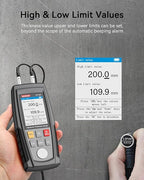 Wintact Digital Ultrasonic Thickness Gauge, Range 0.039 to 11.81 in with Probe for Measuring Metal and Nonmetal Materials, Steel, Cylinder Wall, Plastic, Glass, PVC, Pipes