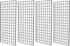 NEESEEYEE Commercial Grade Gridwall Panels – Heavy Duty Grid Panel for Any Retail Display, 2’ Width x 4’ Height, 4 Gridwall Panels Per Carton (Black Finish)