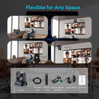 TONGVEO 3X Optical Zoom PTZ Camera AI Auto-Tracking HDMI USB 3.0 1080P 60fps Wide-Angle for Video Conference Business Meeting Live Streaming Online Learn with Zoom YouTube Teams OBS and More