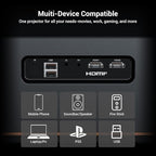 2000 ANSI 4K Decoding Projector with WiFi and Bluetooth, HAPPRUN Movie Home Theater with Auto Focus, 300'' Display for Indoor/Outdoor, Smart Proyector Compatible with Phone/TV Stick/PC/PS5