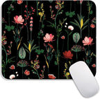 Armanza Square Mouse Pad Blooming Botanical Flowers,Personalized Premium-Textured Custom Mouse Mat Design,Washable Mousepad Cloth,Non-Slip Rubber Base Computer Mouse Pads for Wireless Mouse