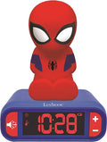 LEXiBOOK - Marvel Spider-Man Digital Alarm Clock with Night Light Snooze and Marvel Spider Man Superheroes Sound Effects - Boys Clock - Luminous Spiderman, Blue - RL800SP