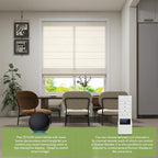 ZSTARR Smart Roman Shades Rechargeable Motorized Blinds with Remote Light Filtering Roman Window Shades Plain Fold Soft for Doors Bedroom, Custom Size (Sheer Beige)