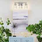 XPEHK 3-Light Bathroom Light Fixtures,Brushed Nickel Vanity Light,Modern Bathroom Lighting Fixtures Over Mirror,Wall Lighting Sconces for Mirror Bedroom Living Room Vanity Table Hallway