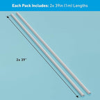 D-Line Half Round Cord Hider, Patented Cable Cover, Hide TV Wall Mount Wires, Raceway for Cords, Decorative Wire Covers, Paintable, Adhesive Cable Concealer, 2X 0.78in W x 0.39in H x 39in L, White