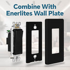 ThunderWay Matte Black Single Pole Decorator Light Switch with Screwless Wall Plate, 15 A 120/277 V, ON/Off Rocker Paddle Interrupter, Self-Grounding, Residential Grade,UL Listed (30 Pack)