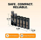 Storacell Slimline AA-6 Battery Storage Caddy and Dispenser (Pack of 2), Black, Holds 6 AA Batteries (Not Included), Durable & Compact Design, The Original Battery Caddy, Made in The USA