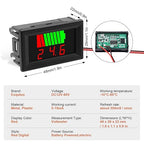 Exqutoo 2Pack DC 12V, 24V, 36V, 48V, 60V Battery Indicator Voltage Meter 2 in 1 Battery Capacity & Voltage Monitor Red Display Battery Voltage Reader
