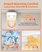 Luoware Smart Toilet with Bidet Built in, Luxury One Piece Elongated Bidet Toilet with Auto Close & Flush, Foot Sensor to Open/Close/Flush, Heated Seat, Massage Wash, Night Light, Remote Control