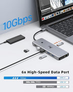 Laptop Docking Station 13 in 1, Dual Monitor Triple 4K Display, 8 USB C/A Ports, Ethernet, Audio, LIONWEI USB C Hub for MacBook,Dell,HP,Lenovo,Surface