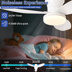 Glowall Small Ceiling Fan with Lights, 32 Inch Flush Mount with Remote Control, Reversible Quiet DC Motor, White, 3 Blades, 6 Speeds, Dimmable LED, Adjustable Color Temperature, Timer