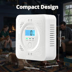 3 Pack Carbon Monoxide Detector LCD Screen Real-Time Concentration Battery Fault LED 60-Second Self-Check History Alarm Peak Record Portable Travel Van Life RV Camping Hotel Home Safety Pet Family