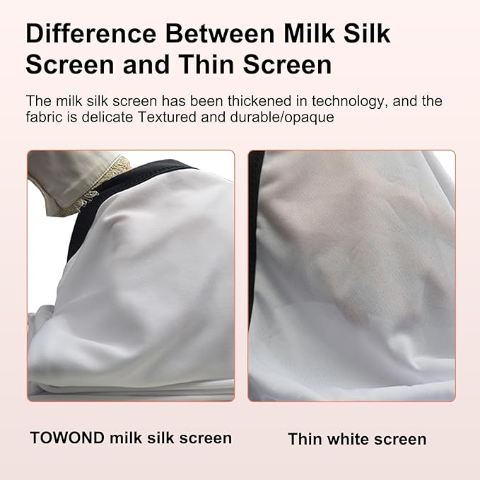 Projector Screen TOWOND 150 inch Projection Screen Indoor Outdoor Washable Anti-Crease 16:9 HD Rear Front Movies Screen for Home Theater Office