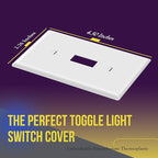 ENERLITES Toggle Light Switch Wall Plate, Gloss Finish, Size 1-Gang 4.50" x 2.76", Unbreakable Polycarbonate Thermoplastic, 8811-W, White