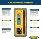 Spectra Precision HL760 Laser Receiver with 5″ Capture Window, Digital Readout, IP67 Rugged Design & 60h Runtime