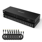 TESmart 16 Ports HDMI KVM Switch 4K@30Hz, 16X1 1U Rack Mount KVM USB2.0 EDID Emulator with 8 Pcs 5ft KVM Cable, Control up to 16 Computers/Servers, with RS232 & LAN Port
