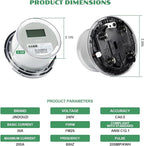 Digital Electric Meter for RV & Home, 240V, CL200 KWH Watt Meter for RV Pedestal & Household Electricity Monitoring