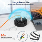 10ft Flat Plug Surge Protector Power Strip, Retractable Extension Cord with Multiple Outlets, 5 AC & 3 USB Charger(1 USB C Port), Desktop Charging Stations for Home/Office/Dorm Room
