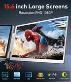 15.6" Laptop Screen Extender, Left Screen 360° Flip Triple Screen Monitor Extender, FHD 1080P IPS Portable Travel Monitor Display, fit for 12–18.5" Laptops, Compatible with Windows and MacBook-S10