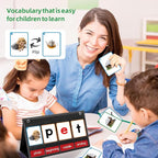 CVC Word Builder Desktop Pocket Chart with 107 Phonics Flash Cards, Kids Word Builder Games for Learn to Read CVC CVCC CCVC Words, Phonics Learning Tool for Preschool Kindergarten Classroom.