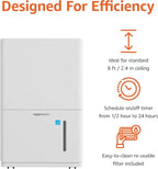 Amazon Basics Large Dehumidifier for Rooms, Energy Star Certified,Effectively Reduces Humidity, With Advanced Moisture Control, Timer, Auto-Defrost, Overflow Protection, up to 4000 SFT, 50 Pint, White
