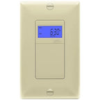 Enerlites 7 Days Digital in-Wall Programmable Timer Switch for Lights, Fans, and Motors, Single Pole, Neutral Wire Required, 7-Day 18 ON/Off Timer Settings, with Blue Backlight, HET01, Ivory