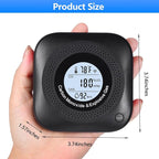 Carbon Monoxide Detectors, 4-in-1 Natural Gas Leak Detector, Portable Carbon Monoxide Detector, Plug in Wall CO Alarms with AC Socket and Temperature & Humidity Monitoring for RV, Home, Hotel (Black)