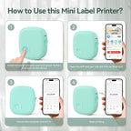 XenGro Mini Label Maker Machine with Tape AH-P05, Portable Bluetooth Mini Label Printer, Wireless Thermal Label Maker, Waterproof & Rechargeable, Built-in Cutter, for Home, Office, Kitchen – Green