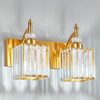 BBLLWJ Modern Bathroom Vanity Light 2-Light Gold Crystal Light Fixtures Over Mirror for Bathroom Wall Sconce