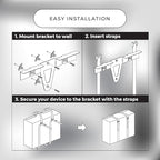 HumanCentric Universal Wall Mount, Adjustable Mount for Cable Boxes, DVD Players, Routers, Modems, and More, Fits Devices 12”-32” in Perimeter and Up to 30 lb, Hardware Included