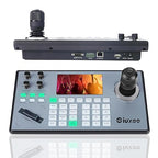 iuZee PTZ Camera Controller 4D Joystick PoE IP PTZ Keyboard with Controller 5" LCD Screen Preview, Support VISCA PELCO-P PELCO-D RS422 RS485 RS232 RJ45, for Live Streaming Meeting/Church Service/Education