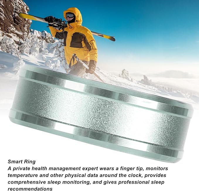 FOSA Smart Health Ring, NFC Sleep Monitor with Temperature Tracking, Step Counter, IP68 for Video Scrolling, Book Page Flipping (Green)