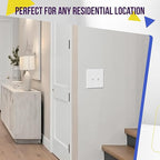 ENERLITES Jumbo Double Toggle Switch Cover, Large Two Gang Light Switch Wall Plate, Gloss Finish, Oversized 2-Gang 5.5" x 5.5", Unbreakable Polycarbonate Thermoplastic, UL Listed, 8812O-W, White