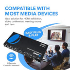 OREI 4K 1x2 HDMI Over ethernet Extender Splitter Over CAT6/7 ethernet Cable 4K@30Hz up to 165 ft - 1 in 2 Out, 1080P@60Hz Upto 230 ft, PoC, IR Control, EDID, HDMI Loop Out (HD12-EX165-K)