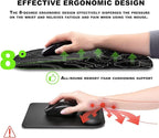 KUOSGM Ergonomic Mouse Pad with Massage Dot, Comfortable Computer Mouse Pad for Laptop, Wrist Rest Pain Relief, Non-Slip PU Base, Black, 12 x 8 in