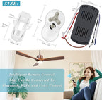 Universal Hunter Ceiling Fan Remote Control Kit, Smart Wi-Fi Control Kit for Hunter Harbor Breeze Hampton Bay, Compatible with Alexa, Google Assistant and Smart Life App, 3-Speed, Light Dimmer
