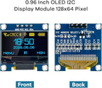 Hosyond 5 Pcs 0.96 Inch OLED I2C IIC Display Module 12864 128x64 Pixel SSD1306 Mini Self-Luminous OLED Screen Board Compatible with Arduino Raspberry Pi(Blue and Yellow)