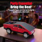 WSTER Portable Car Model Bluetooth Speaker with HD Stereo Sound, TWS Dual Pairing, LED Display, Truck-Style Wireless Speaker for Home, Office, Gaming & Collectible Display (RED)