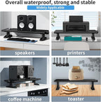 NIFBANG Computer Monitor Stand Riser for Desk,4.5-6.3 Inches Freely Height Adjustable with Cellphone Holder,Multi-Purpose Desktop Organizer Monitor Stands Riser for Computer,Laptop,Printer,TV (BLack)