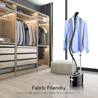 Gerank Steamer for Clothes, 1500W Standing Garment Steamer with 35s Fast Heating, 2.5L Water Tank for 1.5H Steaming, Adjustable Height Stand with Clothes Hanger, Professional Wrinkle Removal