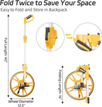 YS YUSON 12 Inch Rolling Measuring Wheel in Feet, Digital Measuring Wheel for Construction, Outdoor, Wheel Measurement Roller with Tape Measure and Canvas Carrying Bag, One Key to Reset, Up to 9999Ft
