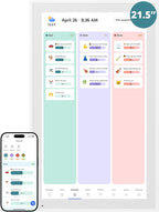 Digital Wall Calendar 21.5 Inch – Interactive Touch Screen Electronic Calendar & Smart Family Hub with Cross-Device Sync, Schedules Reminders, Chore Chart, Rewards & Photo Display