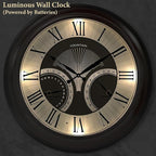 FOUNTAIN DESIGNS 24" Jameson in/Outdoor Lighted Clock, Self-Illuminated, Waterproof, 3 in 1 Weather Station (Thermometer & Hygrometer), Metal Clock, Oil Rubbed Bronze Finish(Night Light)