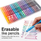 Vanstek 22 Colors Retractable Erasable Gel Pens Clicker, Fine Point(0.7), Make Mistakes Disappear, Premium Comfort Grip for Drawing Writing Planner and Crossword Puzzles