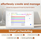 Digital Calendar 15.6 Inch, Electronic Calendar Chore Family Schedules, Smart Weekly and Monthly Planner, 1920 * 1080P IPS Touchscreen Interactive Display - Wall Mount White