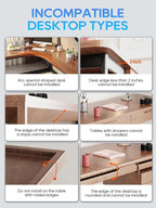 NODOCA No Drill Under Desk Cable Management Tray, 17'' Wire Management, Punch-Free Clamp on, Metal Cable Tray, Wire Organizer Under Desk, Under Dessk Basket for Office and Home, White