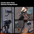 K&F CONCEPT 9.8" Magic Arm Clamp Kit with 1/4" & 3/8" Thread Screw 360° Ball Heads Articulating Magic Arm Camera Mount for Monitor, Flash, LED Light, Microphone, Camera Cage, Action Camera