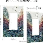 Bvtewkhz Wildflowers Rustic Flowers Floral Plants Light Switch Covers Wall Plate Decorative Vintage Mountain 1 Gang Single Rocker Electrical Faceplate Switch Plates for Bathroom Kitchen Home